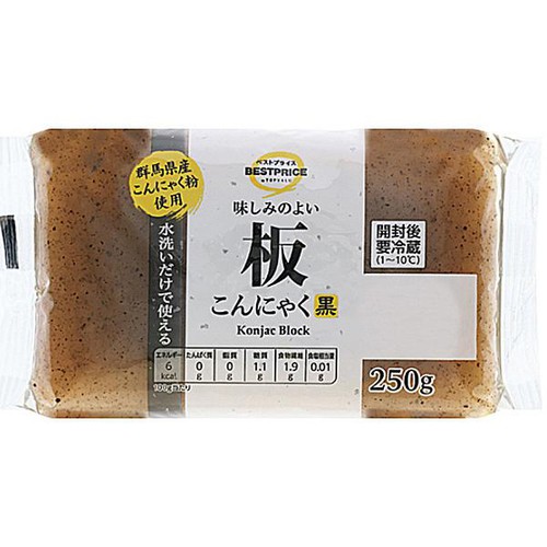 味しみのよい板こんにゃく 黒 250g トップバリュベストプライス Green