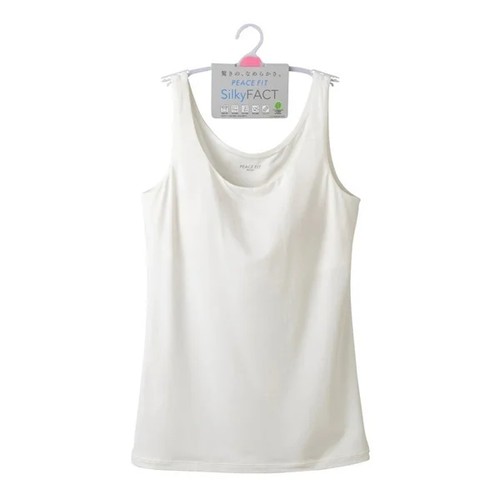 PEACE FIT(ピースフィット) SilkyFACT モールドカップ付タンクトップ 婦人 オフホワイトS トップバリュ