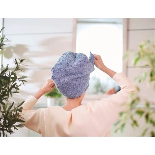とても良く吸う髪専用タオル 40 x 100cm ネイビー ホームコーディ