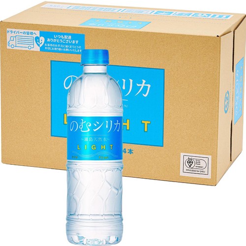Qvou 霧島天然水のむシリカLIGHT 1ケース 500ml x 24本 Green Beans