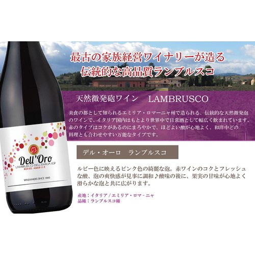 【イタリア産】 キアーリ デル オーロ ランブルスコ 750ml