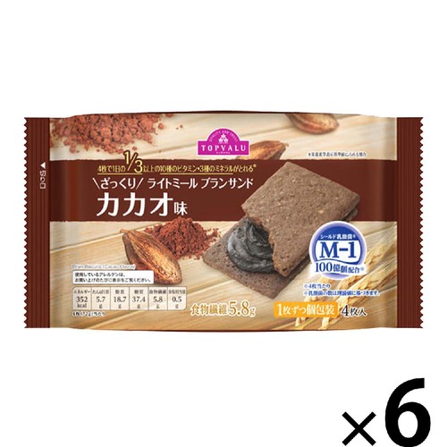 ざっくりライトミールブランサンド カカオ味 4枚 x 6個パック トップバリュ