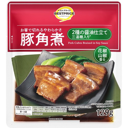 豚角煮 2種の醤油仕立て三温糖入り 129g トップバリュベストプライス