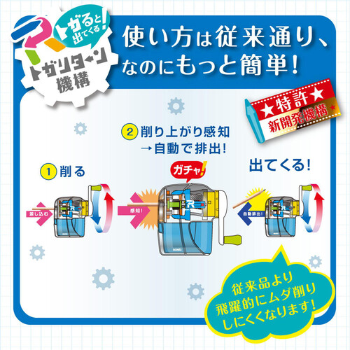 ソニック トガリターン 手動鉛筆削り 透明