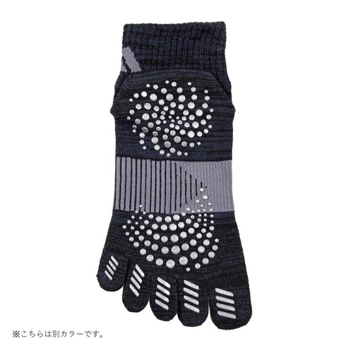 アディダス adidas 5本指ショート丈ソックス 滑り止め付き 消臭 婦人 23-25cm ブラック