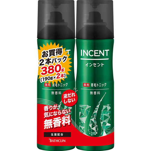 バスクリン インセント 薬用育毛トニック 無香料 190g x 2 ペアパック