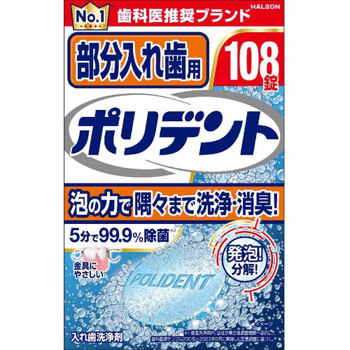 ヘイリオン 部分入れ歯用ポリデント 108錠