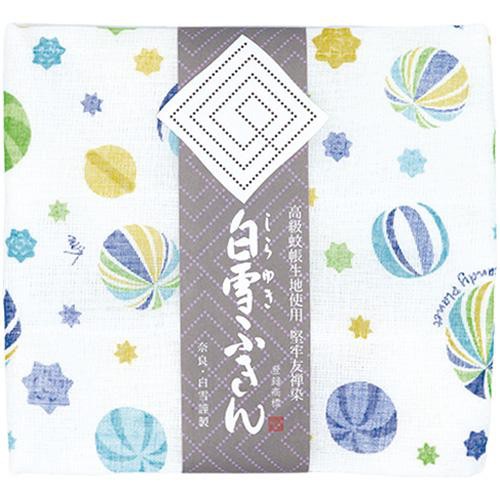 白雪 友禅ふきん キャンディプラネット ブルー 1枚