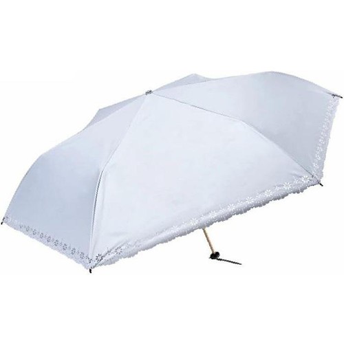 CHARIS CUDA フラワーヒートカット 晴雨兼用折りたたみ傘 55cm ブルー