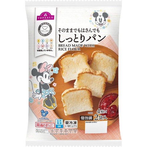 やさしごはん ディズニーしっとりパン【冷凍】 4枚 x 2袋入 トップバリュ
