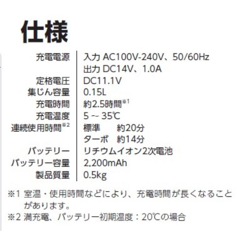 アイリスオーヤマ 充電式ハンディクリーナー HCDー21ーW