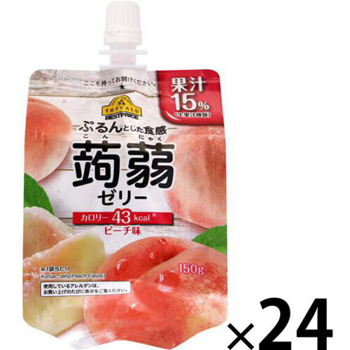 蒟蒻ゼリー ピーチ味(ドリンクゼリー)＜ケース＞ 150g x 24個 トップバリュベストプライス