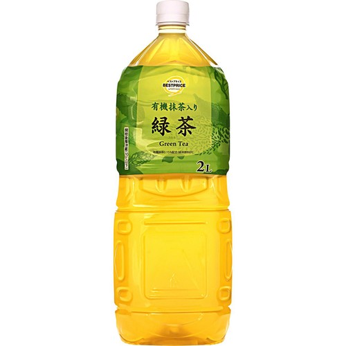 有機抹茶入り 緑茶 1ケース 2000ml x 6本 トップバリュベストプライス