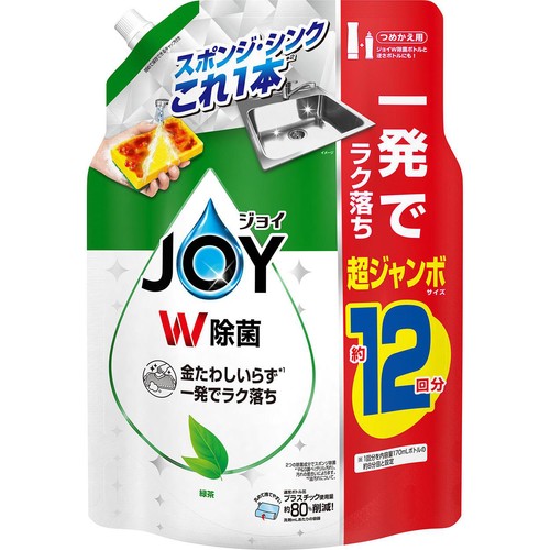P&G ジョイ W除菌 食器用洗剤 緑茶の香り つめかえ用 超ジャンボ