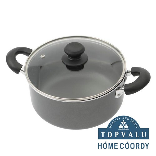 フッ素コート両手鍋 22cm ガス火専用 ホームコーディ Green Beans