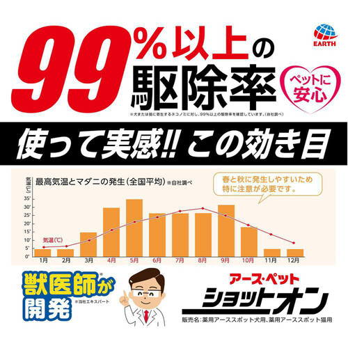 【ペット用】 アース・ペット 薬用ショットオン 大型犬用 15kg以上30kg未満 3本