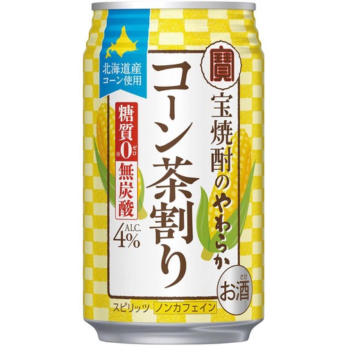 【4%】 宝 宝焼酎のやわらかコーン茶割り 335ml