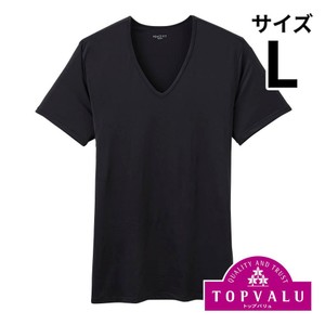 PEACE FIT SilkyFact 紳士 半袖Vネックシャツ Lクロ トップバリュ