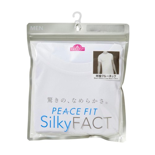 PEACE FIT(ピースフィット) SilkyFACT 半袖クルーネックシャツ 紳士 シロ 3XL トップバリュ