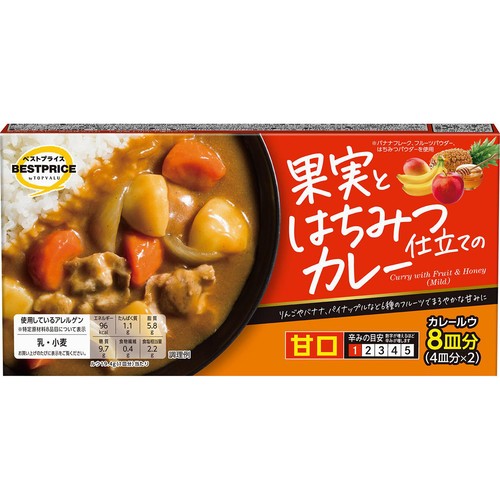果実とはちみつ仕立てのカレー 甘口 155g トップバリュベストプライス