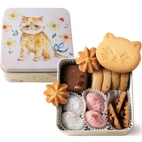 DADACA こねこのこねこねクッキー缶 mini Flower 18枚 Green Beans