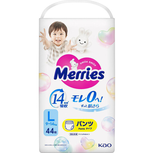花王 メリーズ パンツ L(9～14kg) 44枚 Green Beans | グリーン
