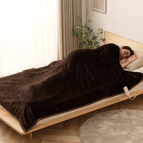 アイリスオーヤマ 電気かけしき毛布 130 x 188cm ダークブラウン EHB