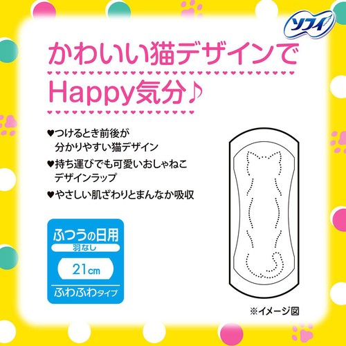 ユニ・チャーム ソフィ センターイン ふわふわタイプ ふつうの日 羽なし 21cm 24枚 x 2個