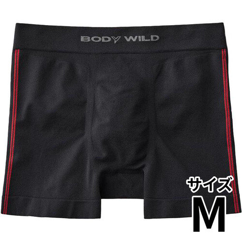 グンゼ BODY WILD 3Dボクサーサイドライン M ブラック