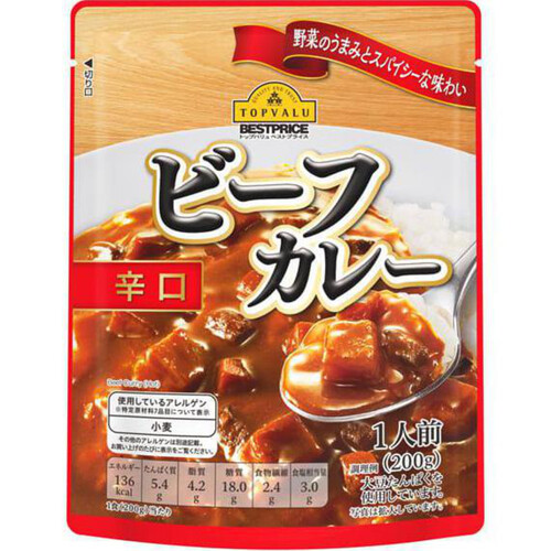 ビーフカレー辛口 200g トップバリュベストプライス