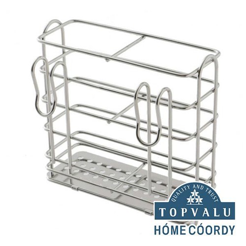 水切りバスケット用 ステンレス製カトラリーポケット 1個 ホーム