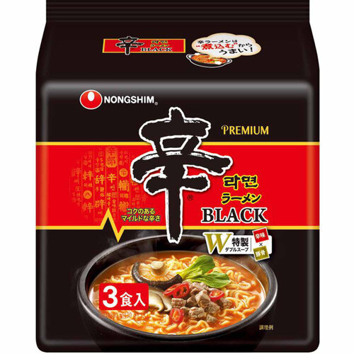 農心ジャパン 辛ラーメンBLACK 3食パック 130g x 3