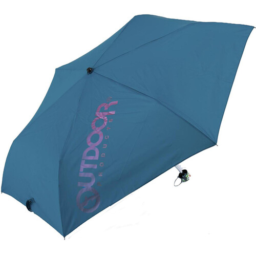 OUTDOOR PRODUCTS 晴雨兼用折りたたみ傘 メタルロゴ 55cm ブルー Green