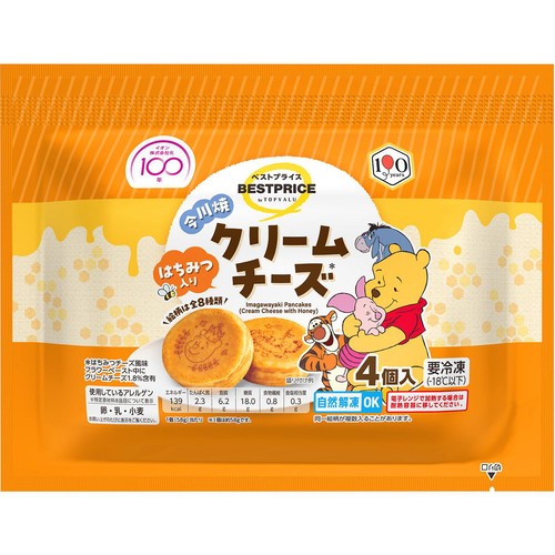 ディズニー 今川焼はちみつ入りクリームチーズ【冷凍】 232g(4個) トップバリュベストプライス