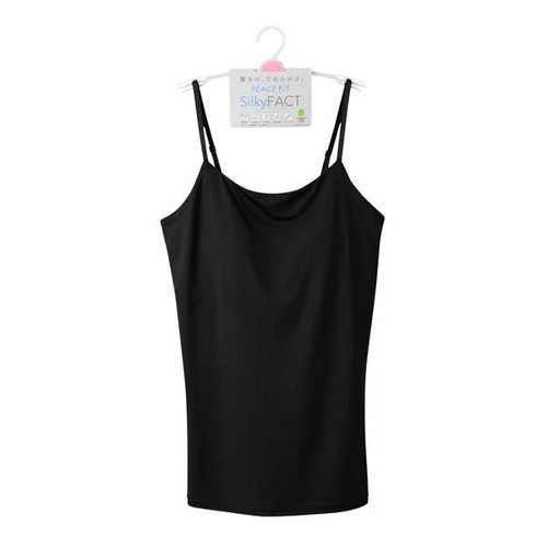 PEACE FIT(ピースフィット) SilkyFACT モールドカップ付 キャミソール 婦人 クロ L トップバリュ