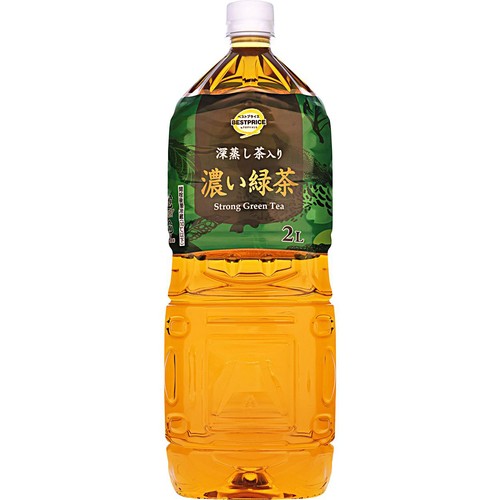 深蒸し茶入り 濃い緑茶 2000ml トップバリュベストプライス