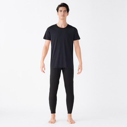 PEACE FIT(ピースフィット) COOL 接触冷感半袖クルーネックシャツ 紳士 クロ M トップバリュ