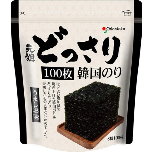 オリオンジャコー 元祖どっさり韓国のり うましお味 8切100枚