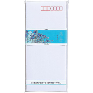 マルアイ エデン 藤壺白二重封筒 長形4号 郵便枠あり ホワイト 10枚入