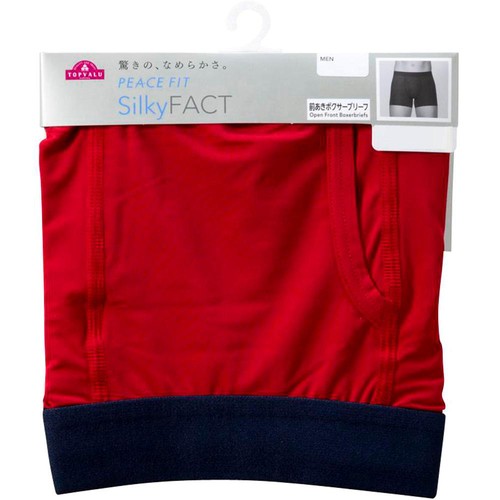 PEACE FIT(ピースフィット)SilkyFACT ボクサーブリーフ 無地 紳士 アカ M トップバリュ