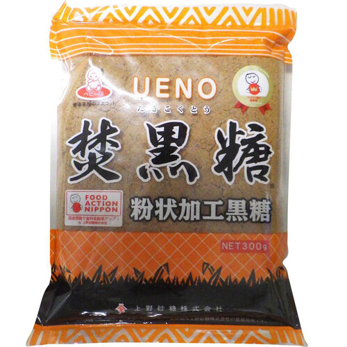 上野砂糖 焚黒糖 粉状加工黒糖 300g