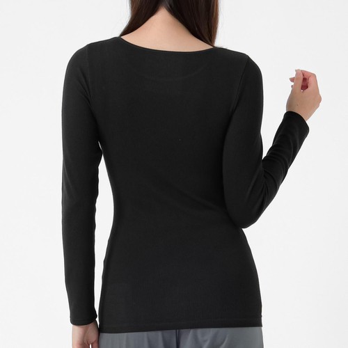 PEACE FIT (ピースフィット) WARM よくのびーる 長袖Tシャツ 婦人 クロ L トップバリュ