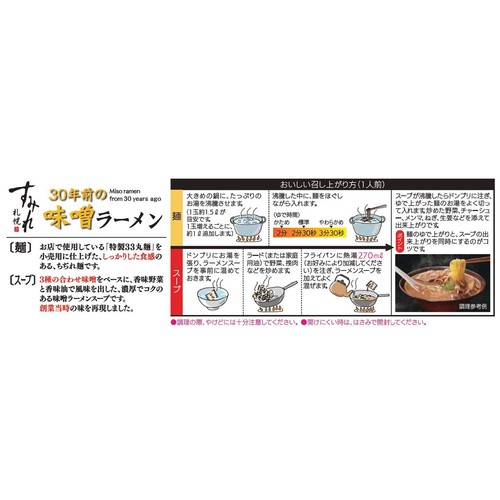 西山製麺 すみれ30年前の味噌ラーメン 2人前