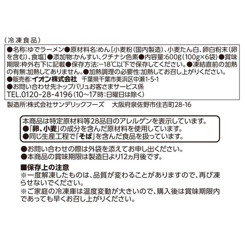 中華めん　小分けパック 100g x 6袋入 トップバリュベストプライス