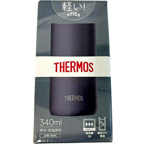 サーモス 真空断熱タンブラー340ml メタリックブラック JDW340C MBK