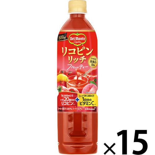 デルモンテ リコピンリッチ フルーティー 1ケース 800ml x 15本