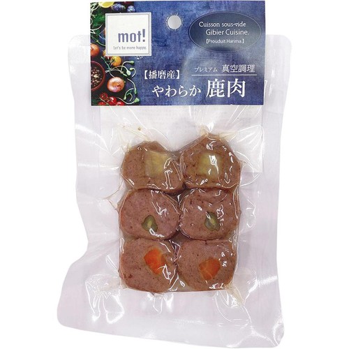 【ペット用】 FLF mot! 播磨産やわらか鶏肉 国産野菜の鹿肉ロール 6個入