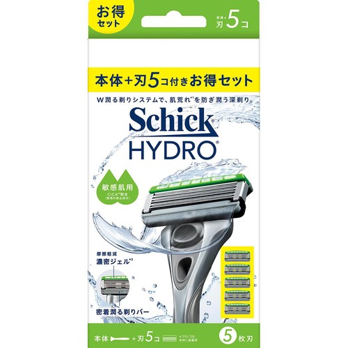 シック ハイドロ 敏感肌用 5枚刃 コンボパック お得セット 本体 + 刃5コ