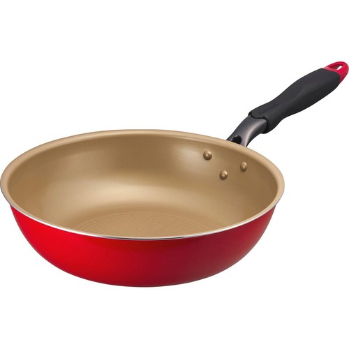evercook(エバークック) IH対応フライパン28cm 深型 レッド 500日保証