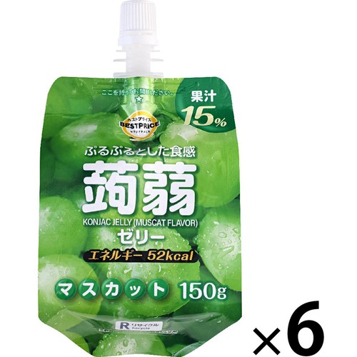 蒟蒻ゼリー マスカット味(ドリンクゼリータイプ)＜ボール＞ 150g x 6袋 トップバリュベストプライス